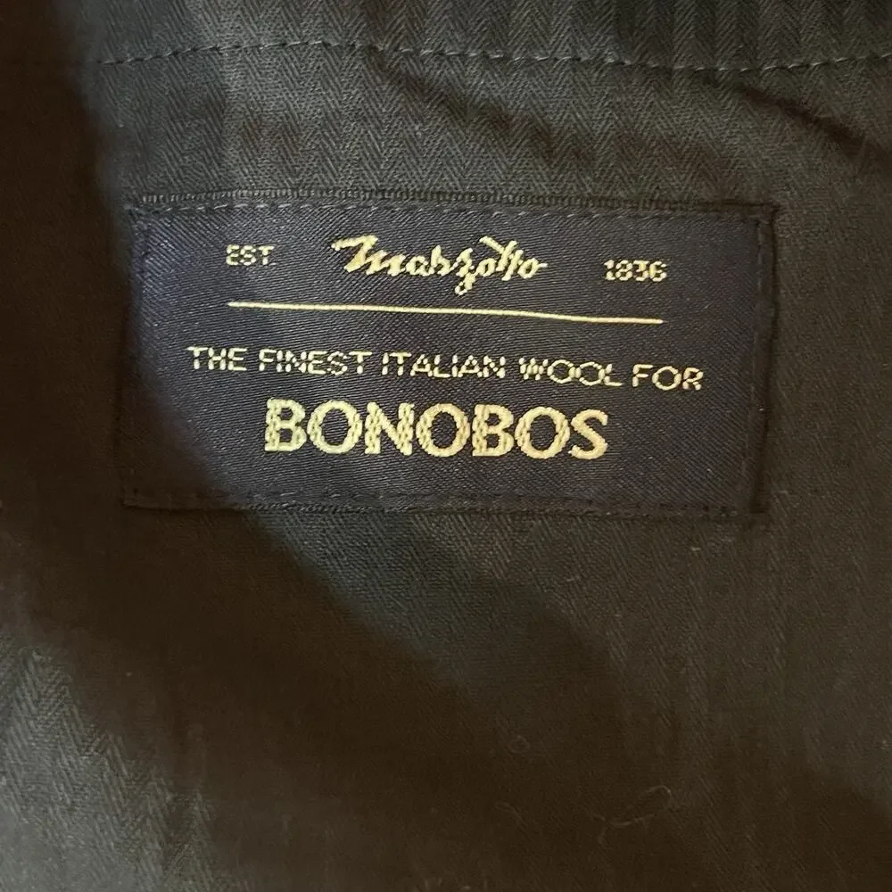Bonobos Pants Mens 29x34 Blue Jetsetter Wool Stretch Slim Fit Trouser Marzotto